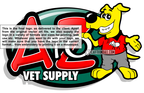 Cartoon Example: the final cartoon logo.